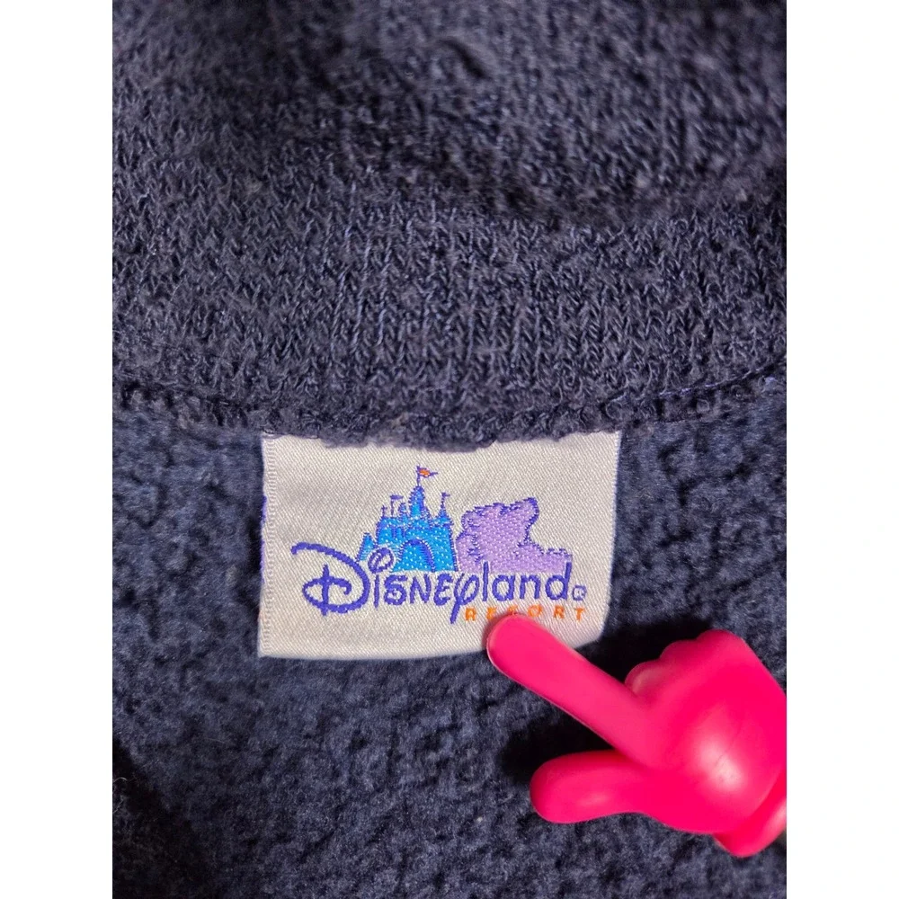 Vintage Y2K Disney California Adventure Fleece Pullover Large Navy Blue 2001 USA